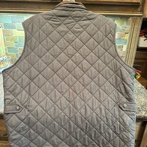 Peter Millar denim color quilted vest with brown lining - size L